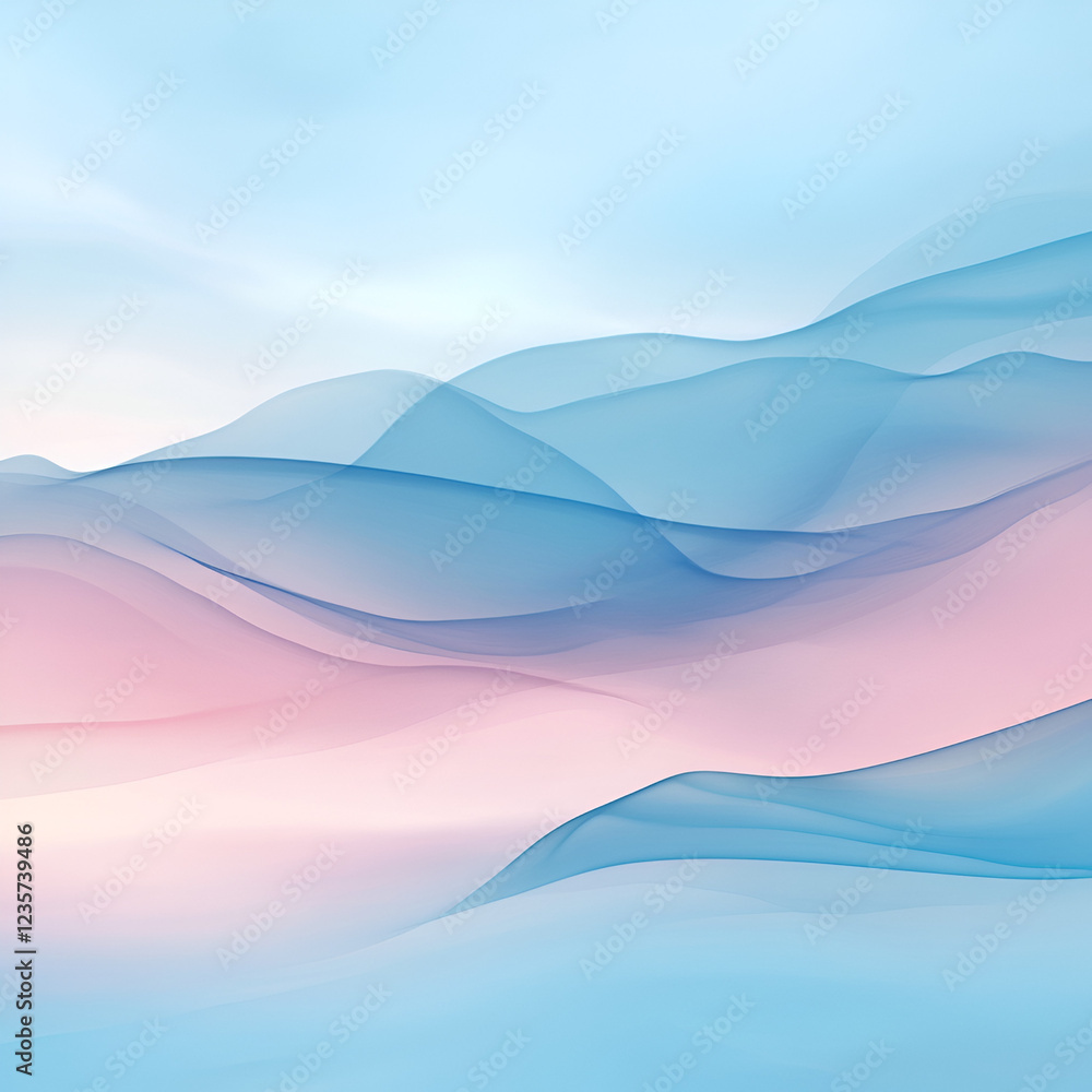 Poster abstract pastel waves: soft pastel waves create a sense of serenity and visual harmony.