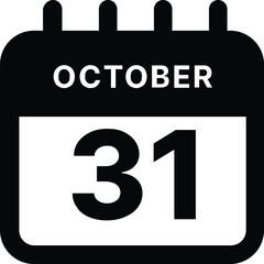 October 31 calendar icon design vector illustration