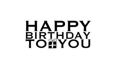 Vector text Happy Birthday to You