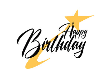 Vector happy birthday with a shooting star