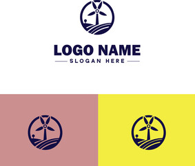 Renewable Energy icon Sustainable energy Green energy Alternative energy flat logo sign symbol editable vector