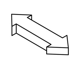 シンプルな両方向矢印のアイコンイラスト　アイソメトリック
