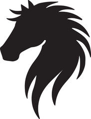 horse head silhouette logo, icon design vector illustration
