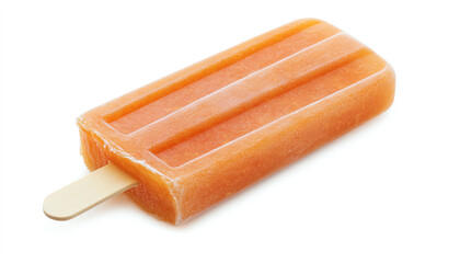 Delicious orange popsicle on a stick, perfect for hot summer days, refreshing treat for kids and adults alike.