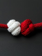 Strong, brown rope tied in a nautical knot, isolated on a white background