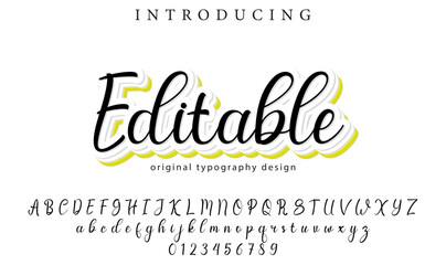 Editable Font Stylish brush painted an uppercase vector letters, alphabet, typeface