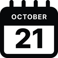 Fototapeta premium October 21 calendar icon design vector illustration