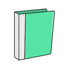 Green Hardcover Binder. A green binder, used for keeping reports.