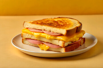 Cropped hand of person reaching for sandwiches on a tray on a table, Serving club sandwich