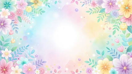 Colorful pastel hues arranged in a harmonious layout with carefully selected fonts and graphics on a clean white background, typography, brochure design