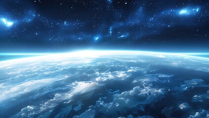 Fototapeta premium Earth at Night from Space: A Celestial View