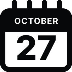 October 27 calendar icon design vector illustration