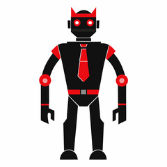 Silhouette vector robot illustration