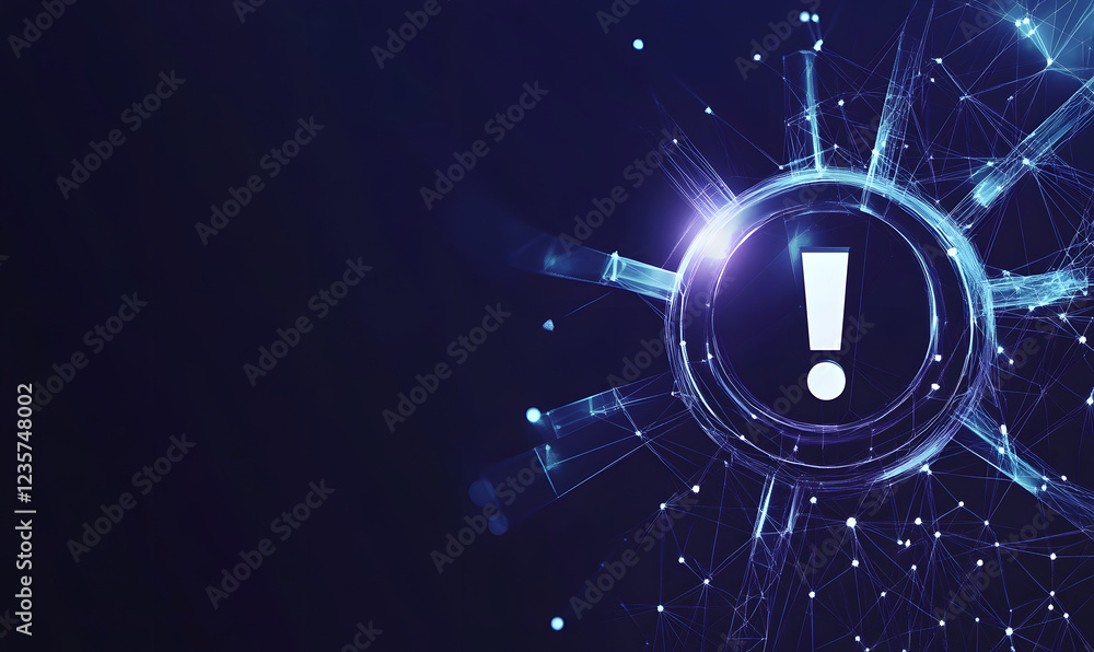 Poster digital alert. cybersecurity warning.