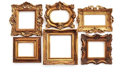 ornate wooden baroque picture frames with antique gold finish