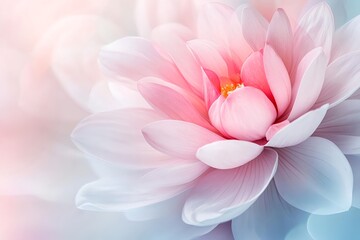 Fototapeta premium Serene Pink Lotus: A symphony of soft petals, ethereal beauty.