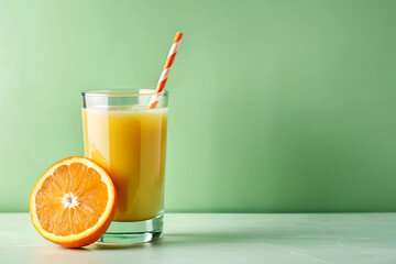 orange drink, Colorful assortment of fresh juices in glasses. Flat lay of healthy drinks including orange, beet, and green juices. Ideal for wellness blogs, banners, or juice bar m