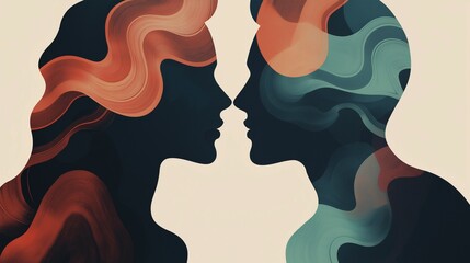 Abstract Artistic Representation of Sexual Dysfunctions and Gender Dysphoria with Symbolic Human Forms. Thoughtful Visualization of Emotional Complexity and Identity Struggles Related. Mental health