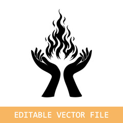 Flame fire border frame silhouette template