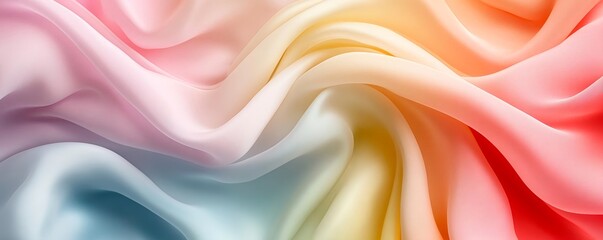 Obraz premium Pastel Rainbow Silk: A Dreamy, Soft Drape of Color