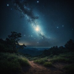 An enchanted Sirius emitting magic-like stardust.