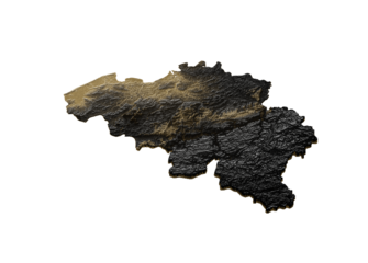 Belgium Map Golden Metallic Texture Map Gold Reserves And Gold Mining Concept 3D Illustration