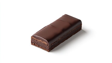 Top view of delicious chocolate bar with smooth surface and rich texture isolated on white background new beautiful stock image illustration AI