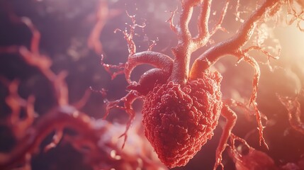 ardiovascular system, use shadow and light to show detail