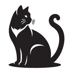A cartoon cat with a black border around its black and white face