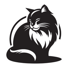 A stencil clipart with a cat's silhouette