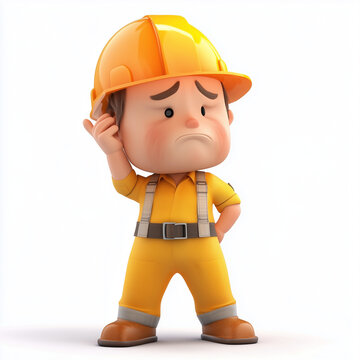 3d builder with helmet