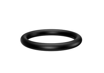A Black Shiny Circular Rubber O ring Crucial For Sealing Gaps In Industrial Use 3d Illustration