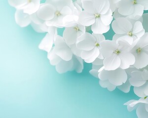 Subtle floral pattern created by scattered petals, soft-focus background enhancing airy lightness