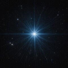 A luminous Sirius star with an ethereal aura in a vast, pure black expanse.