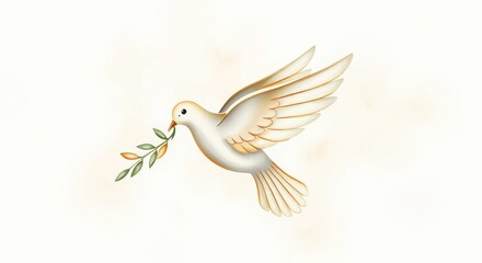 Obraz premium dove of peace in the sky, watercolor painting