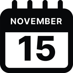 November 15 calendar icon design vector illustration