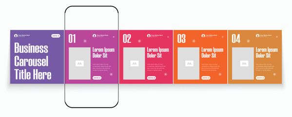 Tips Instagram social media carousel post template or LinkedIn carousel banner collection