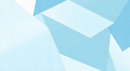 Abstract Light Blue Geometric Background with Overlapping Shapes and Soft Shadows
