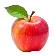 apple with leaf isolated on transparent background 