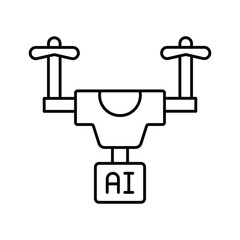 Ai Drone thinline icon , vector, pixel perfect, illustrator file 
