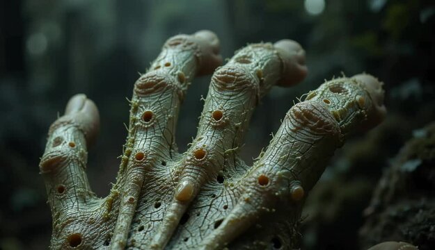 Zombie Hand with Creepy Small Holes &ndash; Horror Animation