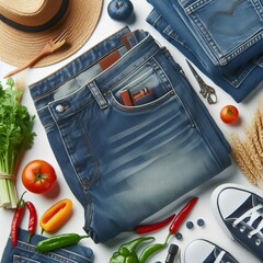 Image Pair blue jeans folded-2