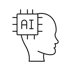Artificial Intelligence thinline icon , vector, pixel perfect, illustrator file 
