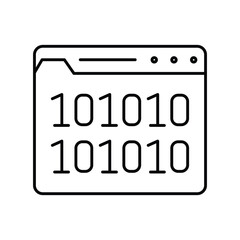Binary Network thinline icon , vector, pixel perfect, illustrator file