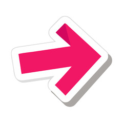 Fototapeta premium Pink right arrow sticker with modern design, vector illustration