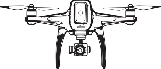 FPV Drone. Hand drawn vector illustration