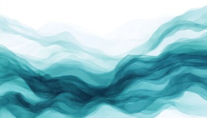 Fototapeta premium Abstract Teal Wave Painting Artistic Design
