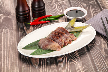 Raw yellowtail fresh fish sashimi