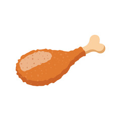 Chicken leg icon in flat style. Fast food menu vector illustration on isolated background. Drumstick sign business concept.