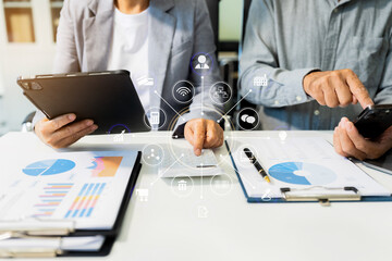 Co-workers are consultants on business documents, tax, transactions and business combinations after...